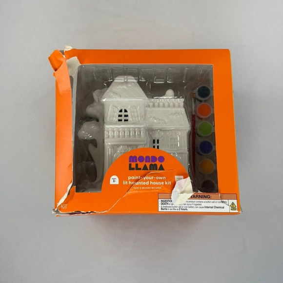 Mondo Llama Other - Mondo Llama Paint Your Own Lit Haunted House Kit Halloween Ceramic Craft Set